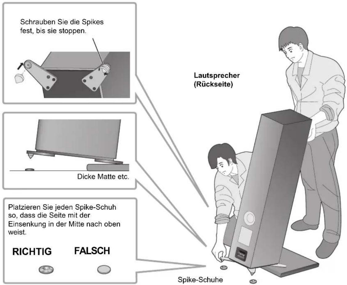 TECHNICS SBG90 - Aufstellen des Laufsprechers mithilfe der Spikes - 3