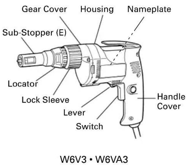 HITACHI W 6V3 - NAME OF PARTS - 1
