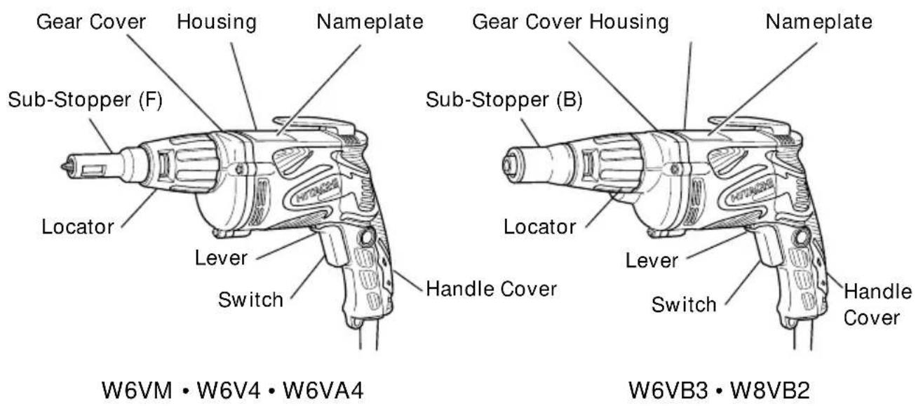 HITACHI W 6VM - NAME OF PARTS - 1