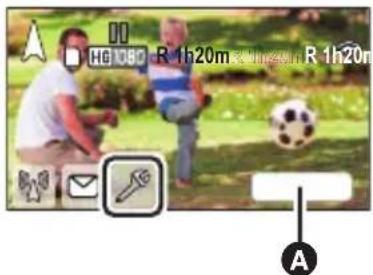 PANASONIC HCVX11 - Touchez pour afficher l'écran de paramétrage de la diffusion en direct. - 1