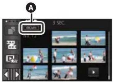 PANASONIC HCVX11 - Actionner le levier du zoom vers le coté et changer l'affichage vignette pour l'index des Intervalles. (→ 39) - 1