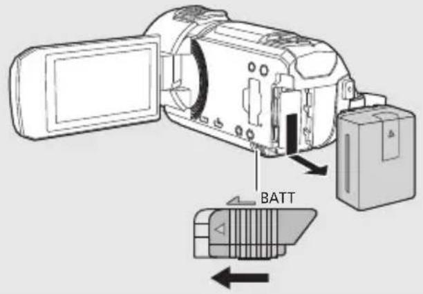 PANASONIC HCVX11 - Retrait de la batterie - 1