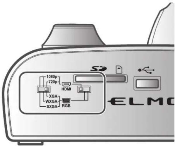 Elmo L12iD - Connexion du cable video - 1