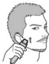 PANASONIC ERGB43 - Apare lentamente a barba, com movimento de baixo para cima e o interruptor de funcionaamento voltado para fora. - 2
