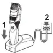 PANASONIC ERGB43 - Placer apparatets krop pa vekselstromsadaptereren. - 1