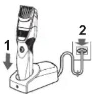 PANASONIC ERGB43 - Posizionare il corpo principale sull'adattatore CA. - 1