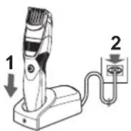 PANASONIC ERGB43 - Tegye a keszüléktestet a halózati adaptorre. - 1