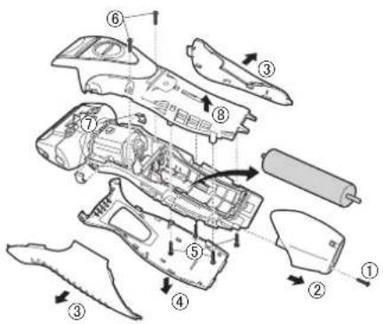 PANASONIC ESRW33 - Udtagelse af det indbyggede genopladelige batteri - 1