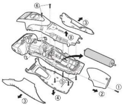 PANASONIC ESRW33 - Îndepărtarea accumulatorului încorporat - 1