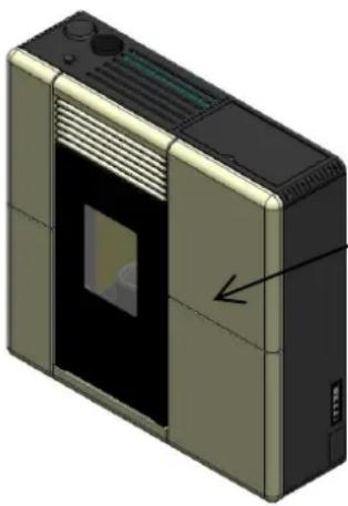 Cola Afrodite Canalizzabile - Apertura - chiusura porta fuoco stufa a pellet mod. AFRODITE - 2