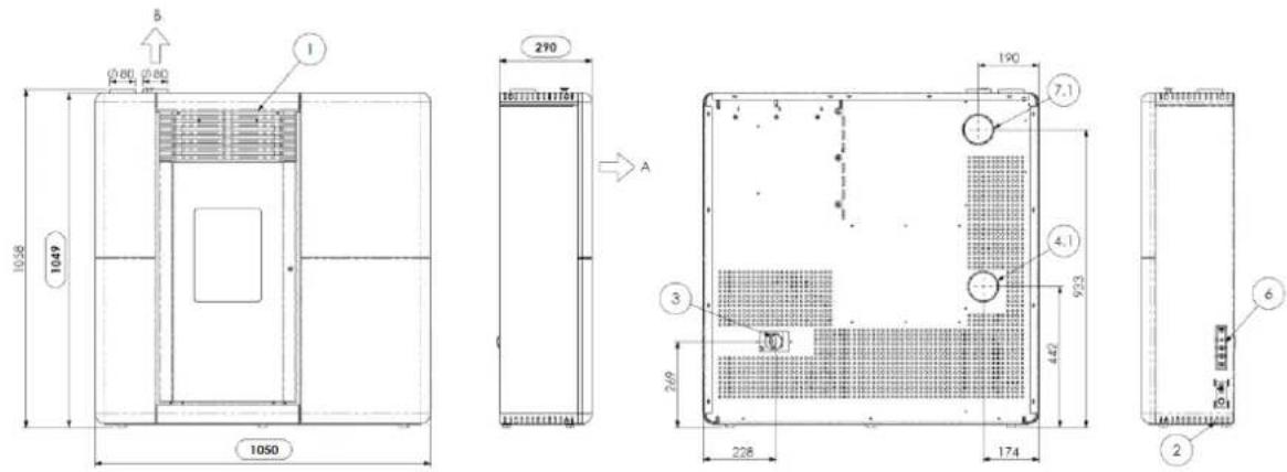 Cola Afrodite Canalizzabile - Richiami figurativi del manuale - References to figures in the manual Illustrations du manuel - Bilderverweis im Handbuch - Figuras de referencia - 1