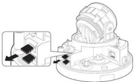 Hanwha XND6020R - Retrait d'une carte mémoire Micro SD - 1