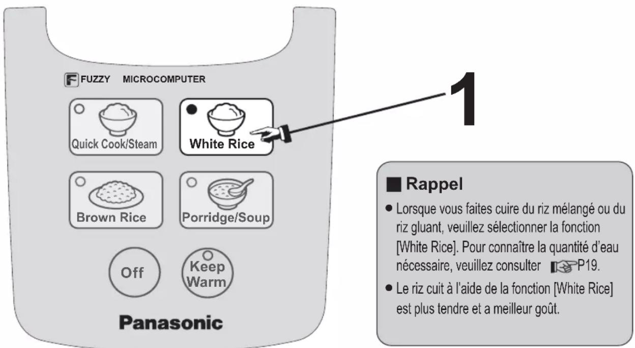PANASONIC SRDF101 - Fonctions de riz blanc · Maintien au chaud (White Rice · Keep Warm) - 1
