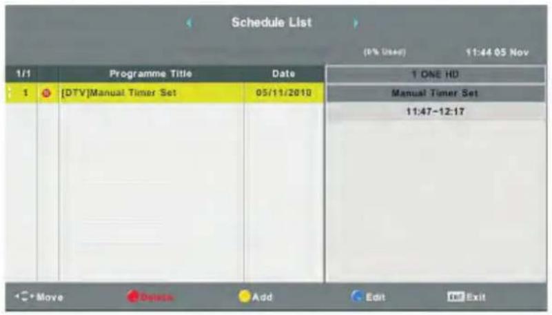 XD 40F2ESAT - Schedule List - 1