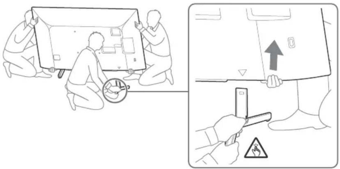 SONY Bravia KD49XG7003 - Separar o Suporte de mesa do televisor - 1