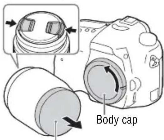 SONY Alpha ILCA68K - Remove the body cap from the camera and the packaging lid from the rear of the lens. - 1