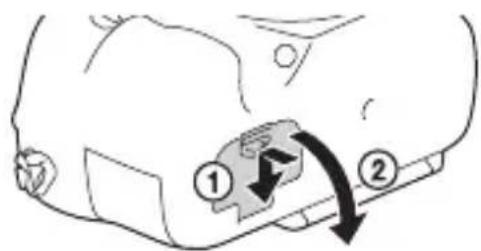 SONY Alpha ILCA68K - Einsetzen des Akkus/einer Speicherkarte (getrennt erhältlich) - 1