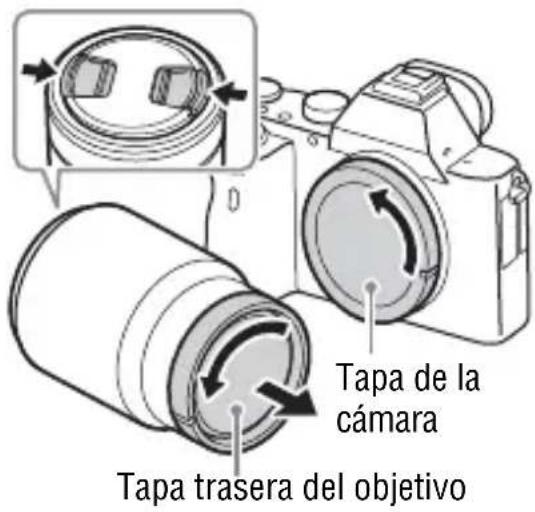 SONY Alpha ILCE7M2K - Retire la tapa de la cámara de la cámara y la tapa trasera del objetivo de la parte trasera de objetivo. - 1