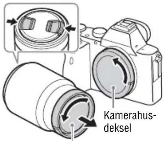 SONY Alpha ILCE7M2K - Fjern kamerahusdekselet fra kameraet og det bakre objektivdekselet fra baksiden av objektivet. - 1