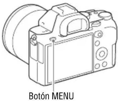 SONY Alpha ILCE7M2K - Botón MENU → 📄 (Ajustes) → [Ajuste fecha/hora] o [Configuración área] - 1
