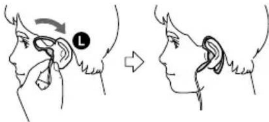 SONY DNE320 - Colocacion de los auriculas suministrados (solo para los modelos D-NE321 AR2, E92, E18/4 y MX2*) - 1