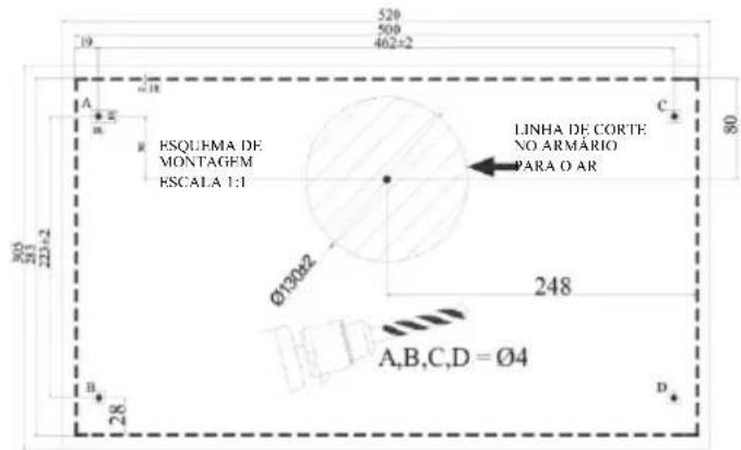 HOOVER HHT63001X - Perfuração dos orifícios de suspensão - 1
