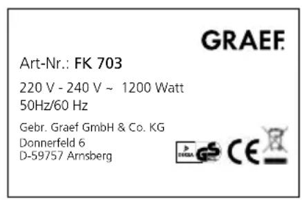 GRAEF FK 702 - TECHNISCHE GEGEVENS - 3