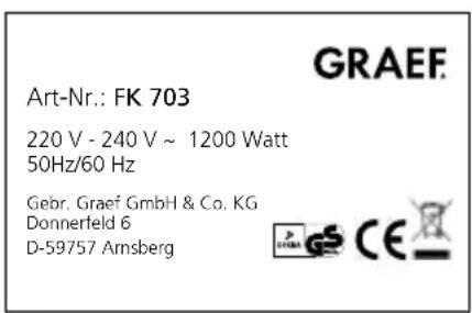 GRAEF FK 702 - TECHNICAL DATA - 3