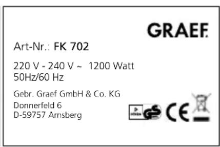 GRAEF FK 702 - TECHNISCHE GEGEVENS - 2