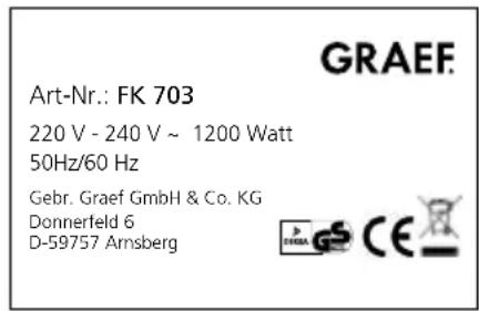 GRAEF FK 703 - DONNÉES TECHNIQUES - 3