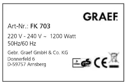 GRAEF FK 703 - TECHNISCHE GEGEVENS - 3
