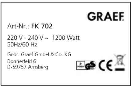 GRAEF FK 703 - DONNÉES TECHNIQUES - 2