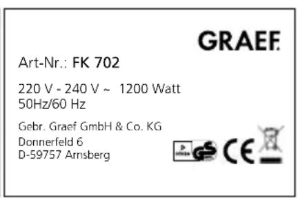 GRAEF FK 703 - TECHNISCHE GEGEVENS - 2