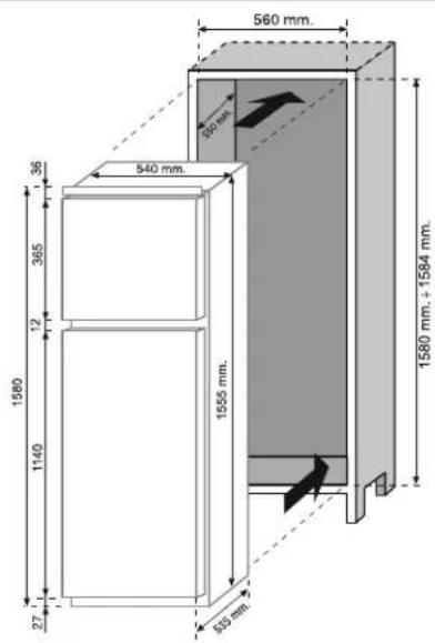 IBERNA IBD 263 A - PRODUKDIMENSIONER OG INDBYGGGEDE RUM - 1