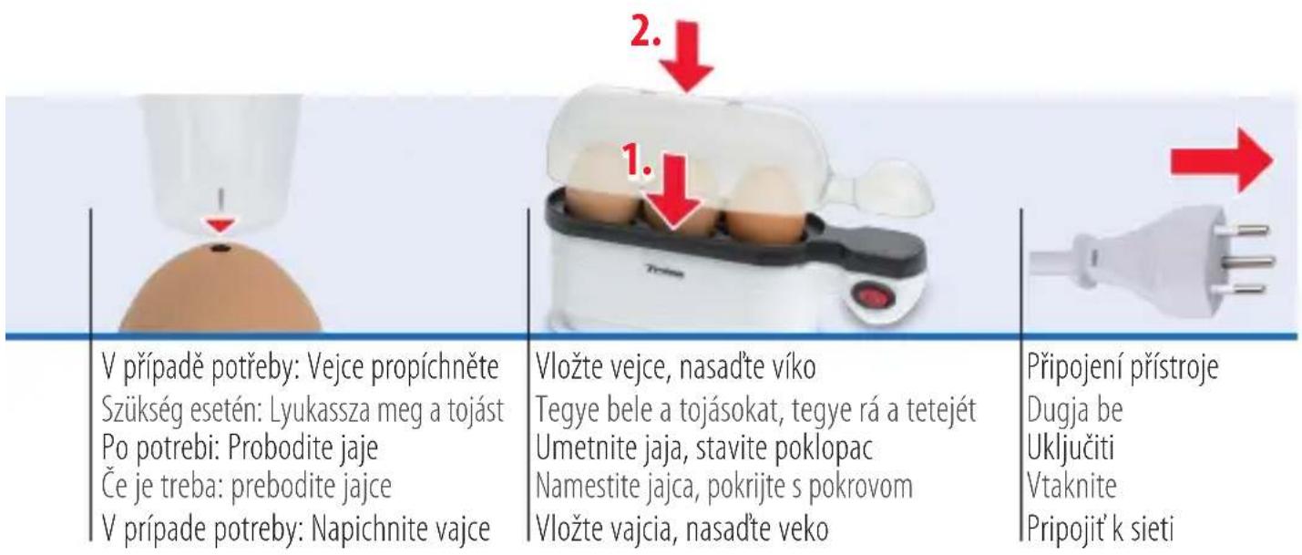TRISA Eggolino - Použití prístroje | A készülék használata | Uporaba aparata | Uporaba naprave | Použitie prístroja - 3
