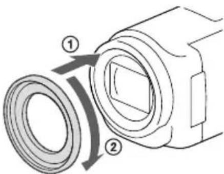 SONY HDRCX400E - Pour fixer la bague de réduction - 1
