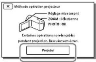 SONY HDRCX400E - Utilisation du projecteur intégré (Modèles avec un projecteur) - 3