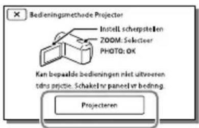 SONY HDRCX400E - Gebruik van de ingebouwde projector (Modellen met een projector) - 3