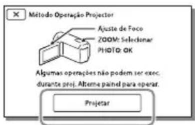 SONY HDRCX400E - Utilização do projector incorporeal (Modelos com um projector) - 2