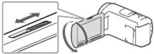 SONY HDRCX400E - Regolare la messa a fuoco dell'imagine proiettata utilizzato la leva PROJECTOR FOCUS. - 1