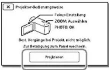 SONY HDRCX400E - Verwendendes eingebauten Projektors (Modèle mit einem Projektor) - 3