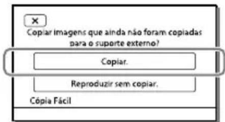 SONY HDRCX400E - Selezione [Copiar.] no ecran da camara de video. - 1