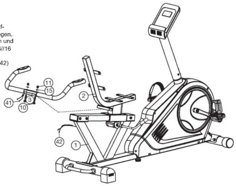 Christopeit RS 3 - Schritt 6: Montage des Pulsgriffes (3) am Sitzrahmen (2). - 1