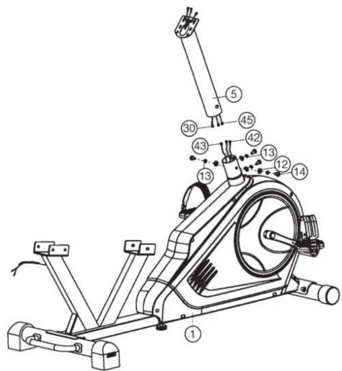 Christopeit RS 3 - Stap 3: Montage van de computerhouser (5) aan het basis frame (1). - 1