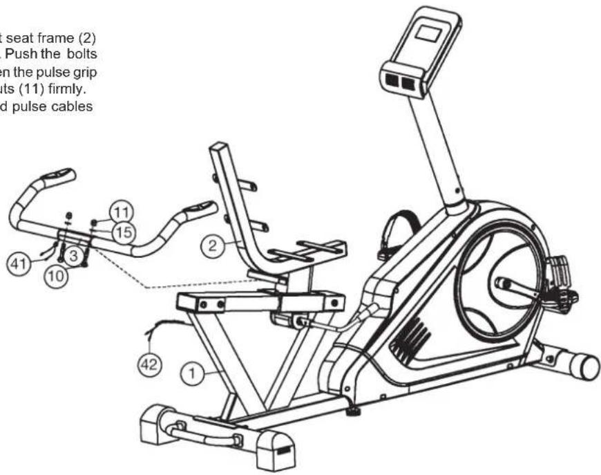 Christopeit RS 3 - Step 6: Installation of the pulse grip (3) at the seat frame (2). - 1