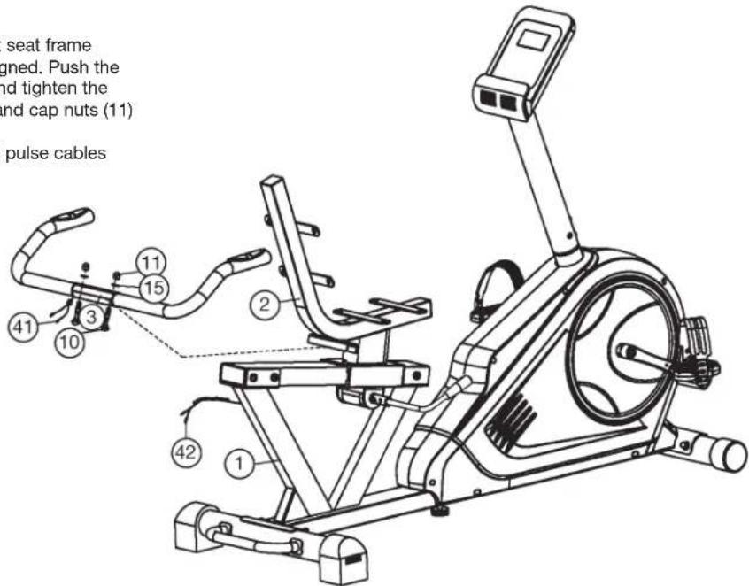 Christopeit CT 3 - Step 6: Installation of the pulse grip (3) at the seat frame (2). - 1