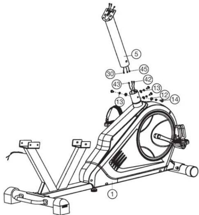 Christopeit CT 3 - Stap 3: Montage van de computerhouser (5) aan het basis frame (1). - 1