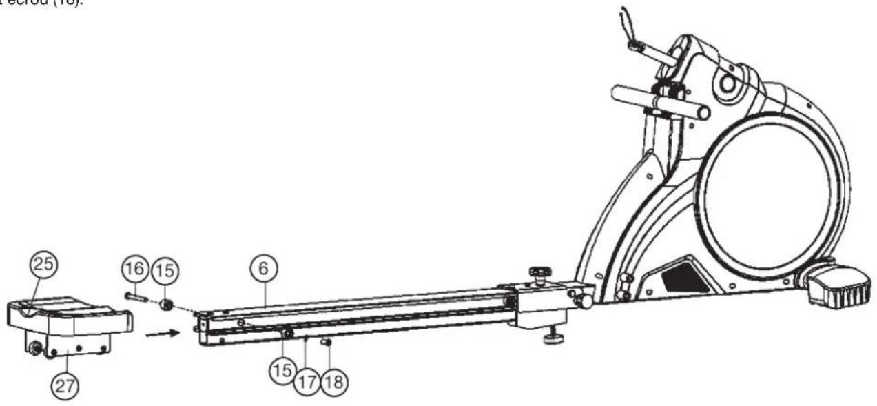 Christopeit Como - Étape n° 3: Montage de piece coulissant de selle (27) sur le transport du siège (6). - 1
