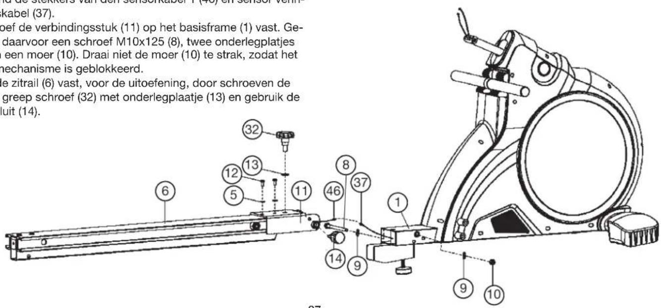 Christopeit Como - Stap 2: Montage van het zitrail (6) op het basisframe (1). - 1