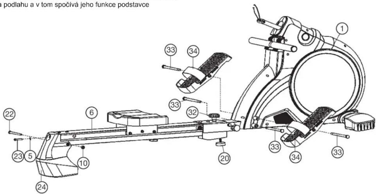 Christopeit Como - Krok 4: Montáž zadni podnoze (24) a nohavek (34) - 1